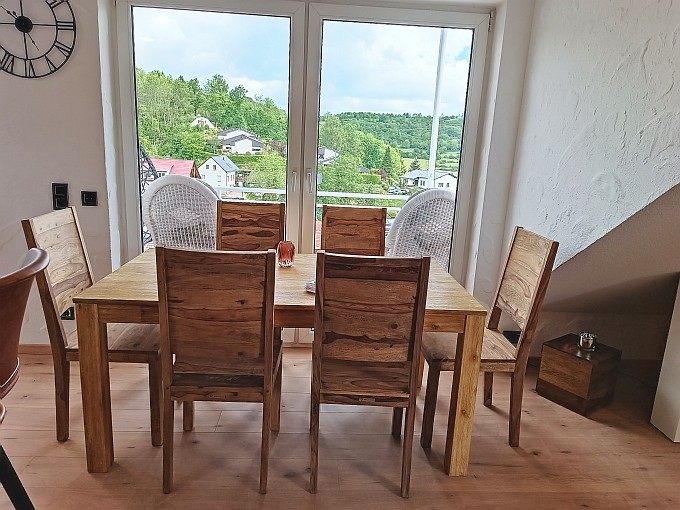 Ferienwohnung Traum-Seeblick, Essecke mit traumhaften Seeblick