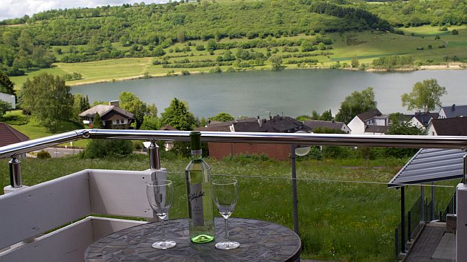 Apartment Seehöhe, Ausblick vom Balkon